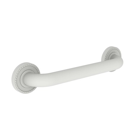 Newport Brass 15" L, Two Post, Solid Brass, 12" Grab Bar in Matte White, Matte White 1020-3912/52